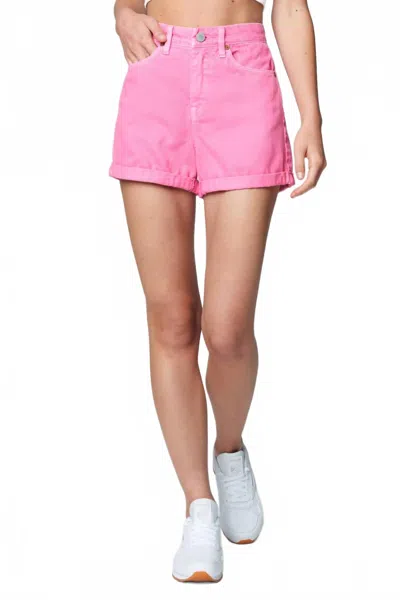 Blanknyc Perry Hi Waist Roll Up Jean Shorts In Pink Shadow
