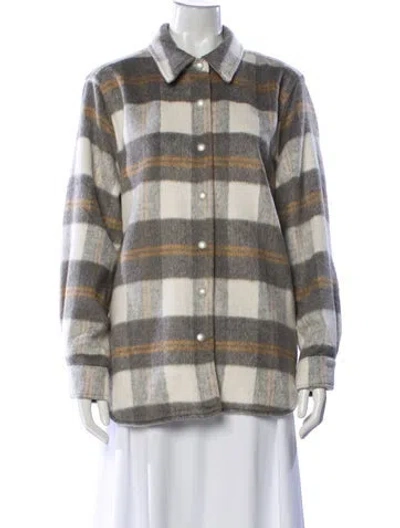 Pre-owned Blanknyc Plaid Print Evening Jacket In Gray