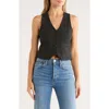 Blanknyc Glen Plaid Vest In Black