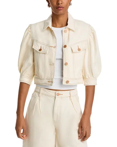 Blanknyc Puff Sleeve Cropped Denim Jacket
