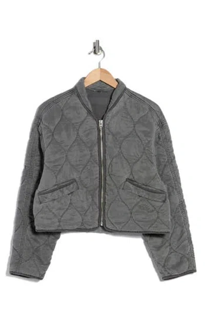 Blanknyc Quilted Bomber Jacket In Gray