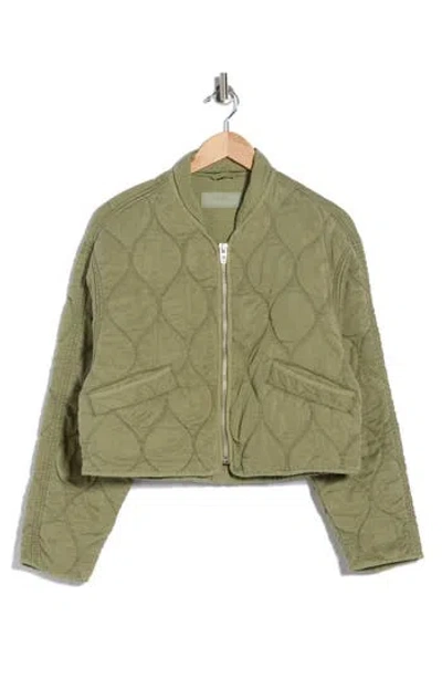 Blanknyc Quilted Bomber Jacket In Green