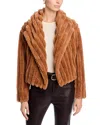 Blanknyc Quilted Faux Fur Coat In Brown