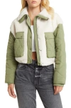 BLANKNYC QUILTED FAUX FUR MIXED MEDIA JACKET