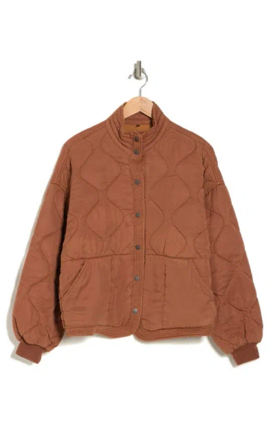Blanknyc Quilted Jacket In Brown