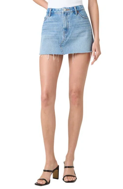 Blanknyc Raw Hem Denim Miniskirt In Rose Garden