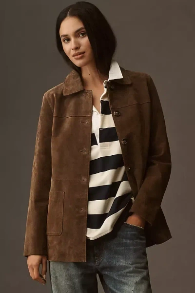 Blanknyc Real Suede Jacket In Brown