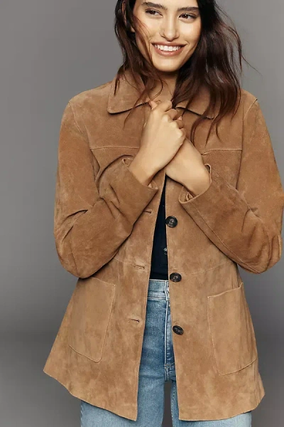 Blanknyc Real Suede Jacket In Brown