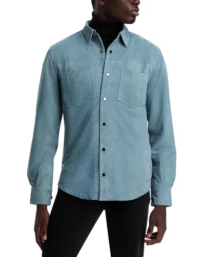 Blanknyc Regular Fit Leather Shirt Jacket In Classic Blue