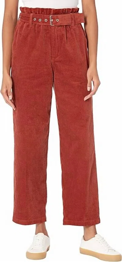 Blanknyc Rib Cage Corduroy Paper Bag Pants With Belt In Shake The World In Burgundy