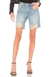 Blanknyc Ripped Denim High Rise Shorts In Blue In Blue