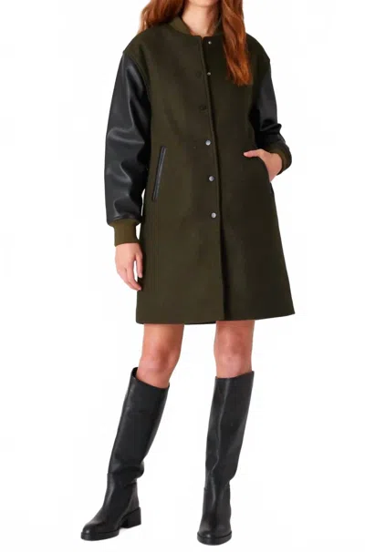 Blanknyc Role Play Bomber Coat In Olive In Green