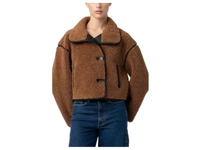 Blanknyc Shearling Jacket In Brown