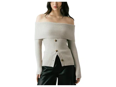 Blanknyc Shoulder Sweater In Gray