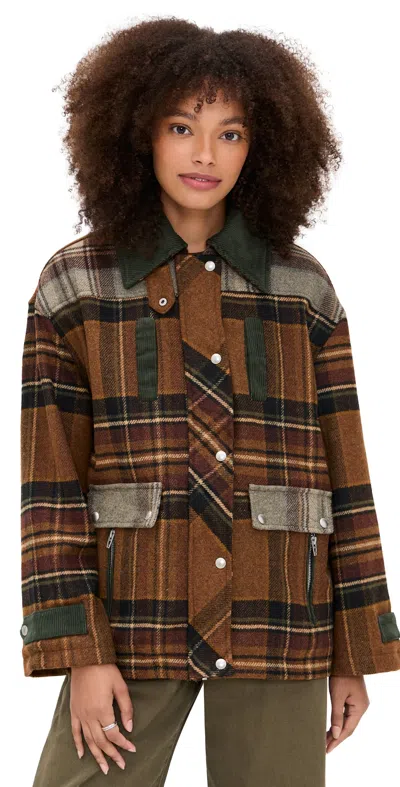Blanknyc Situationship Jacket Mixed Plaid In Multi