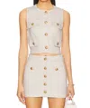 Blanknyc Sugar Coated Button Vest In Overdye Natural In Neutral