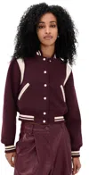 Blanknyc Smart Move Bomber Jacket Burgundy Multi In Purple