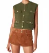 Blanknyc Smooth Sailing Vest In Olive In Green
