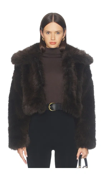 Blanknyc Faux Fur Jacket In Brown