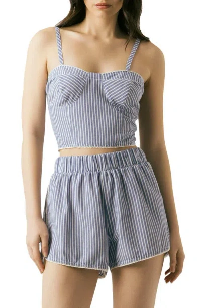 Blanknyc Stripe Bustier Top In Blue