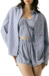Blanknyc Stripe Button-up Shirt In Blue