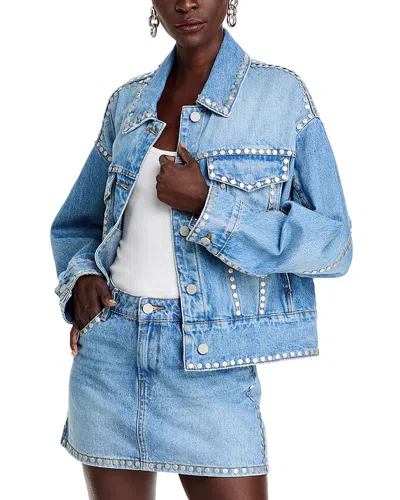 Blanknyc Studded Denim Jacket In Rose Garden