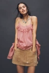 Blanknyc Suede Carpenter Mini Skirt In Beige