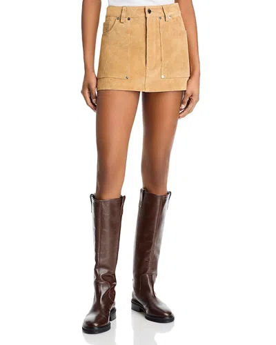 Blanknyc Suede Carpenter Mini Skirt In Beige