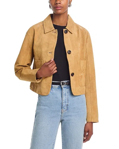 Blanknyc Suede Cropped Jacket In Brown