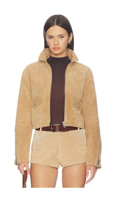 Blanknyc Suede Moto Jacket In Candle Glow