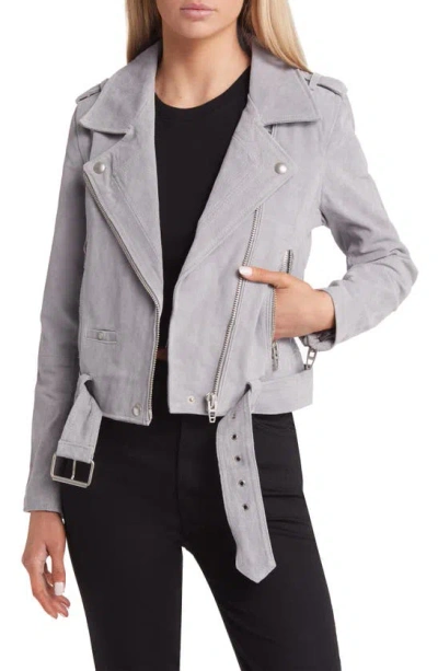 Blanknyc Suede Moto Jacket In Gray