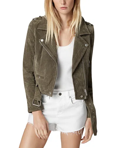 Blanknyc Faux Suede Moto Jacket In Herb