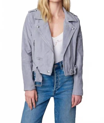Blanknyc Suede Moto Jacket In Cloud Grey In Purple