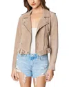 Blanknyc Suede Moto Jacket In Sand Stone