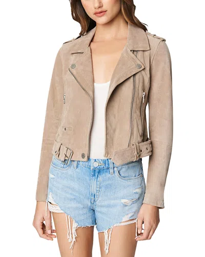 Blanknyc Suede Moto Jacket In Sand Stone