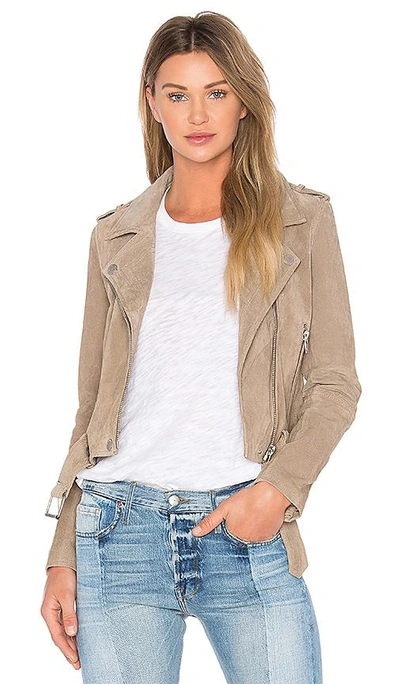 Blanknyc Suede Moto Jacket In Sand Stoner