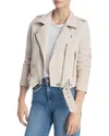Blanknyc Suede Moto Jacket In White Sand