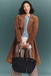 Blanknyc Suede Trench Coat Jacket In Brown