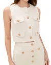 Blanknyc Sugar Coated Button Vest In Overdye Natural In Neutral