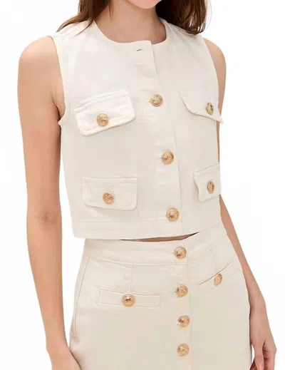 BLANKNYC SUGAR COATED BUTTON VEST IN OVERDYE NATURAL