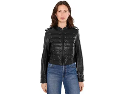Blanknyc Take The Lead Military Cropped Jacket Women's Coat Black: Xs, Polyurethane