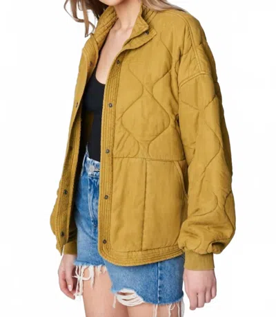 Blanknyc Tencel Drop Shoulder Quilted Jacket In Salted Lime In Yellow