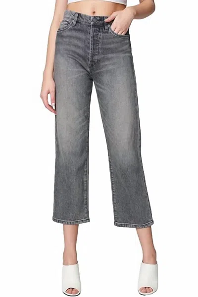 Blanknyc The Baxter Ribcage Wide Leg Croped Jeans In Dmf In Gray