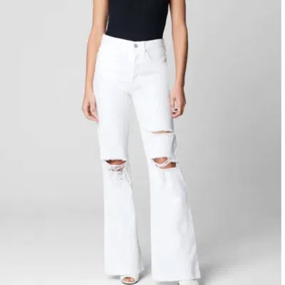 Blanknyc The Franklin Ribcage Wide Leg Heads In The Clouds Jeans In White