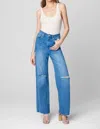 BLANKNYC THE FRANKLIN RIBCAGE WIDE LEG STRAIGHT JEANS IN SUNSET RIDER