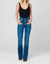 Blanknyc The Hoyt Making History Mini Boot Cut Exposed Button High Rise Denim In Multi