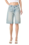 Blanknyc The Leonard Loose Raw Hem Cutoff Denim Bermuda Shorts In Weekend Trip