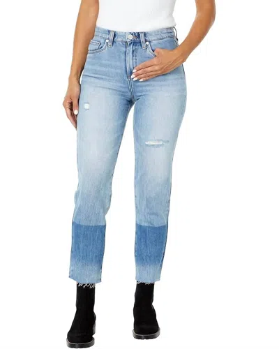 Blanknyc The Madison High-rise Crop Denim In Side Lines In Blue