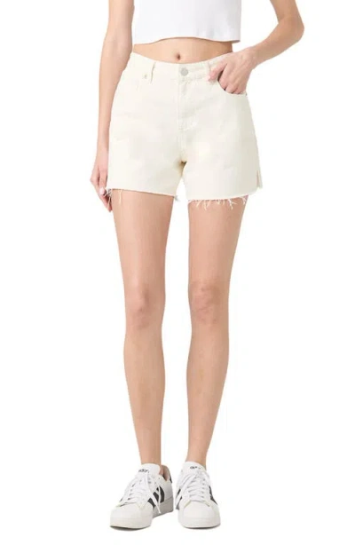 Blanknyc The Perry Raw Hem High Waist Denim Mom Shorts In Downtime
