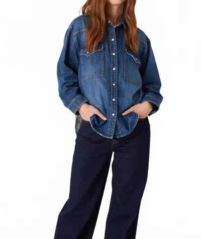 Blanknyc The Rain Shower Shirt In Indigo In Blue